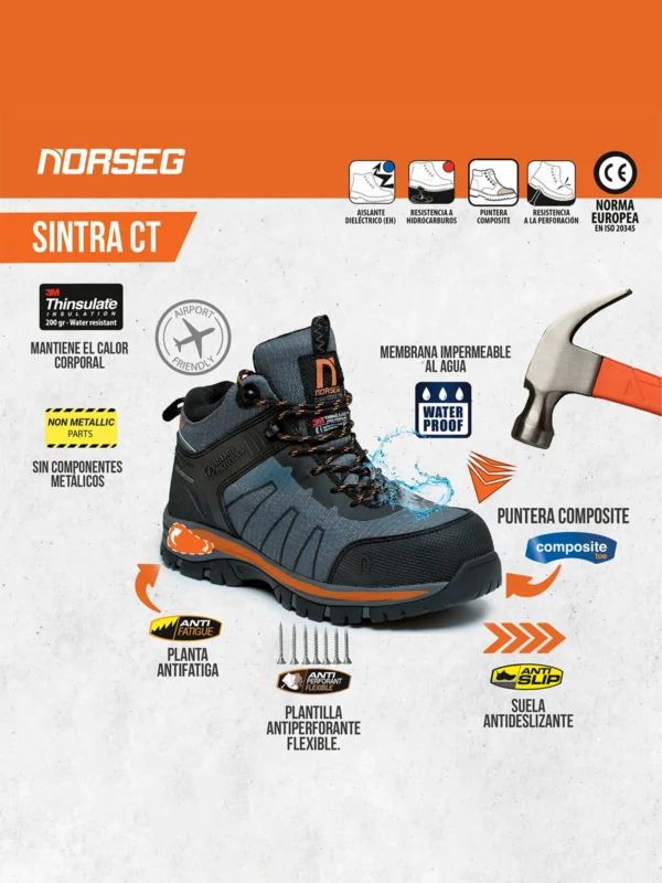 ZAPATO DE SEGURIDAD IMPERMEABLE NORSEG SINTRA - Imagen 9