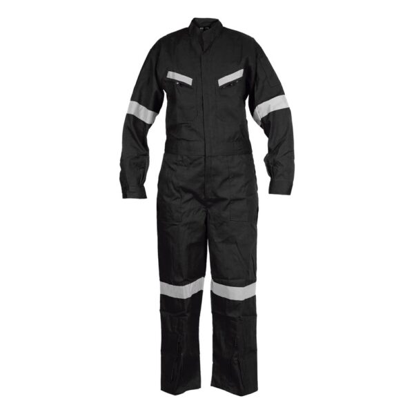 OVEROL PILOTO CANVAS NEGRO CON REFLECTANTE
