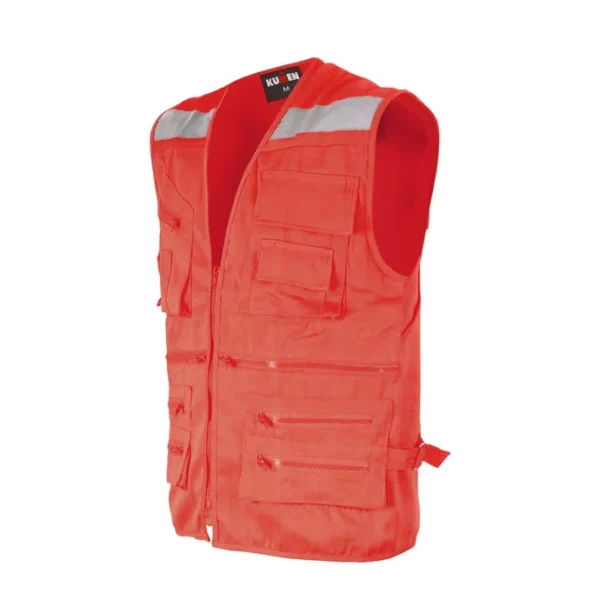 CHALECO GEOLOGO CANVAS ROJO - Imagen 2
