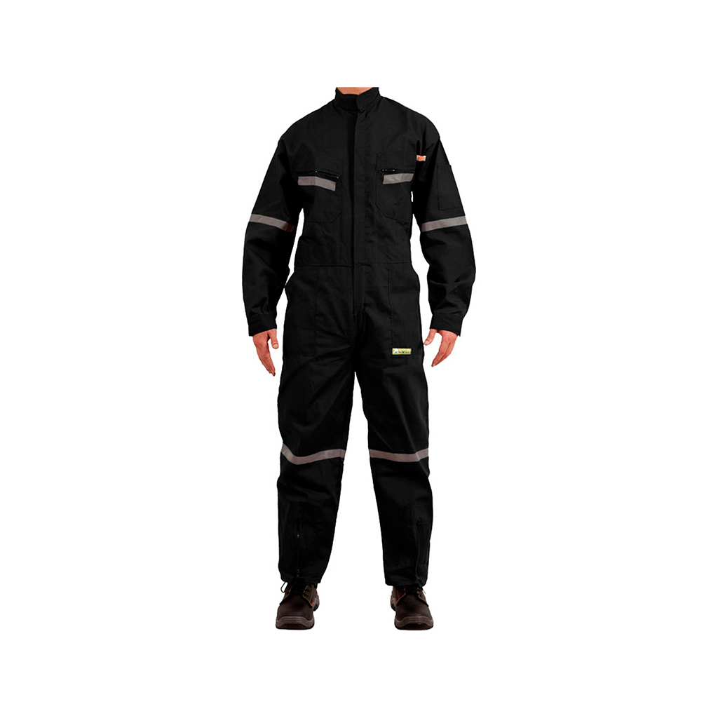 OVEROL PILOTO POPLIN NEGRO CON REFLECTANTE