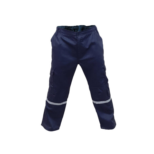 PANTALÓN GABARDINA CARGO CON HUINCHA REFLECTANTE GRIS