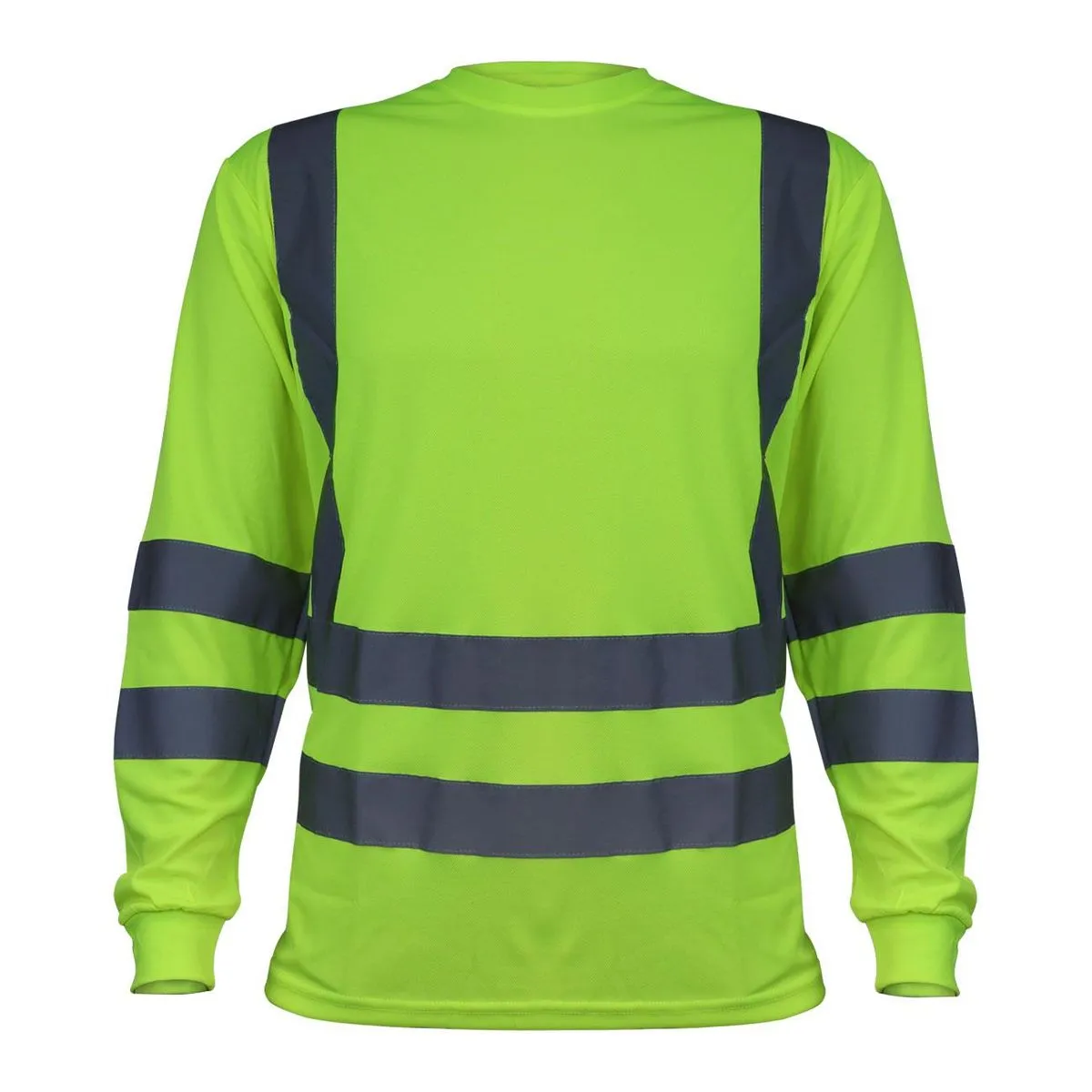 POLERA HOMBRE CUELLO POLO MANGA LARGA VERDE FLUOR