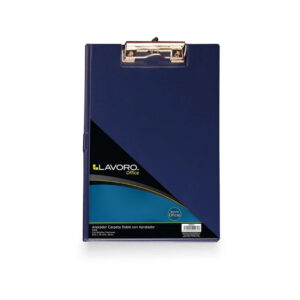 ANOTADOR DOBLE PVC OFICIO CON APRETADOR AZUL LAVORO